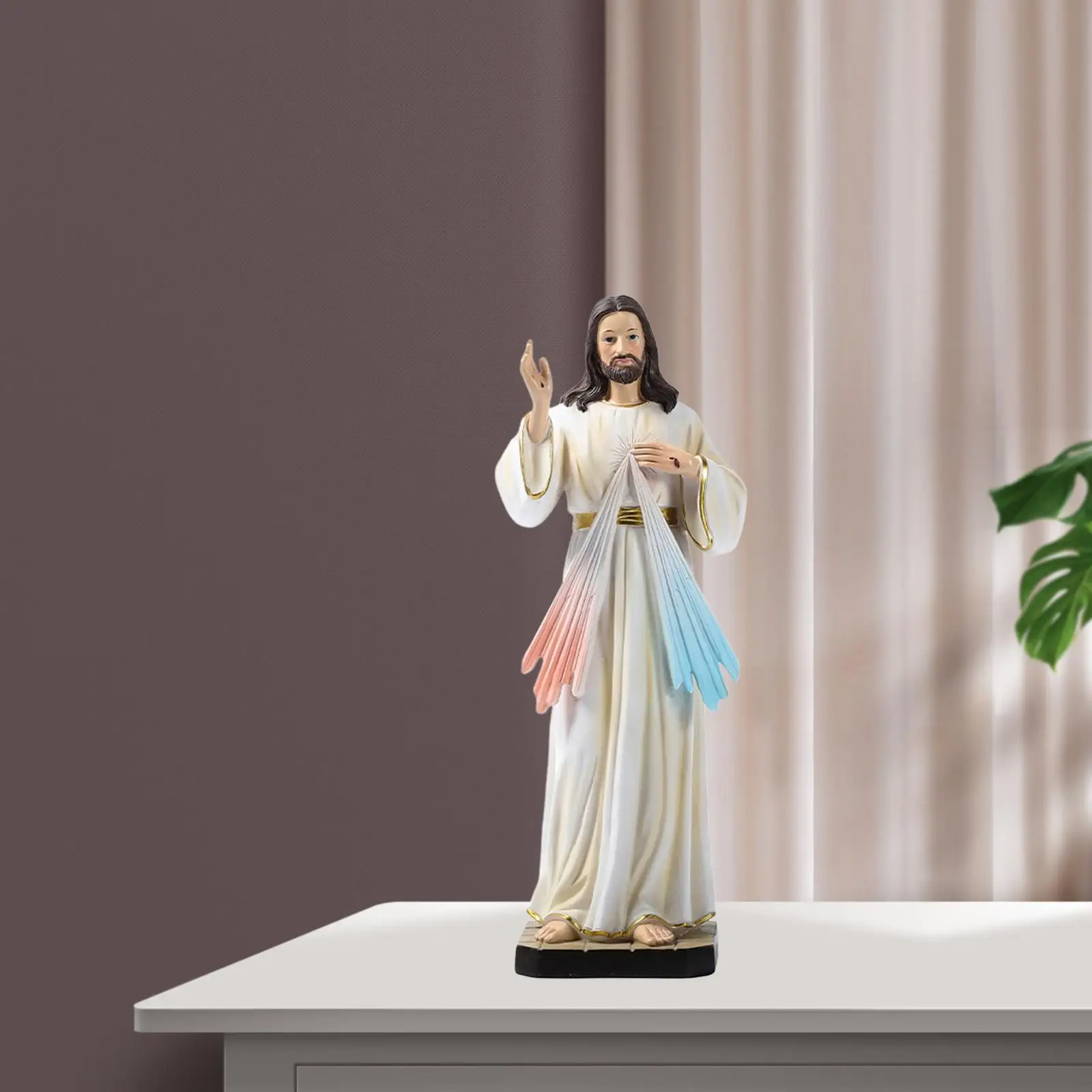 Jesus Standing Statue Character Sculptures for Christmas Catholic Bookshelf