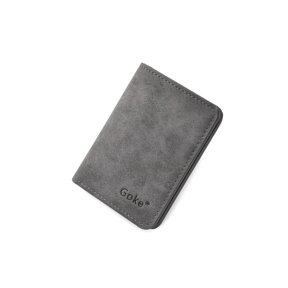 Slim Profile Men's Card Holder Mini Size Multi Card Slots Driver's License Holder Anti-Magnetic Multifunctional Bifold Wallet