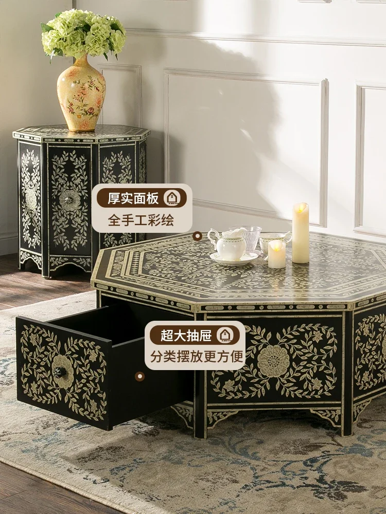 

Retro Furniture Shaped Side Table Art Hand Painting Coffee Table Tea Table