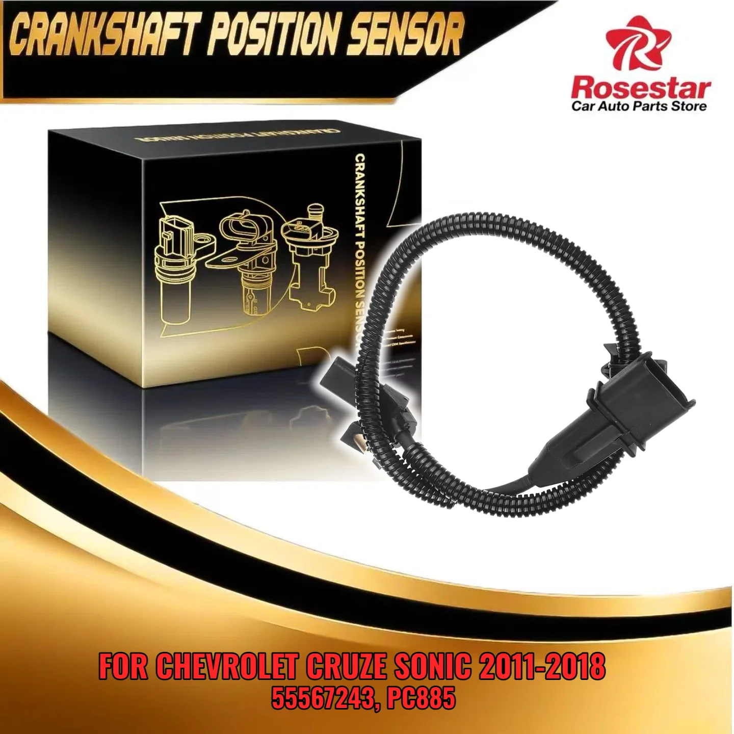 

55567243 Crankshaft Position Sensor fits Chevrolet Cruze 2011-2016 Sonic 2012-2018 L4 1.8L PC885