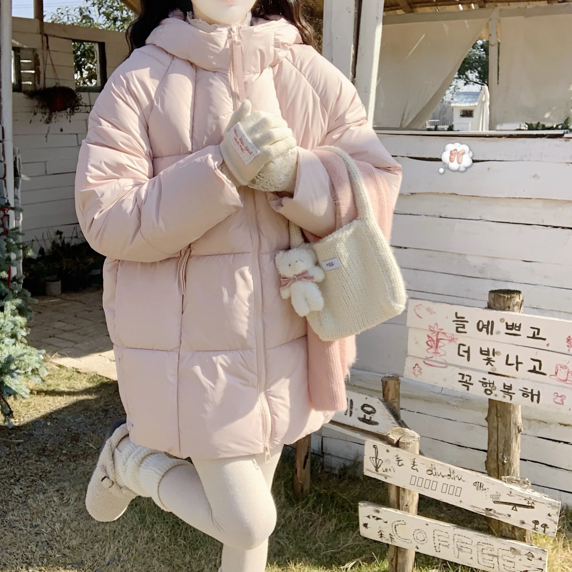 

Warm Thiened Bread Sle Coat Women's Winter Outerwear Hooded Cotton Jaet Comfortable Commute Sle Pure Color Zipper Clo...