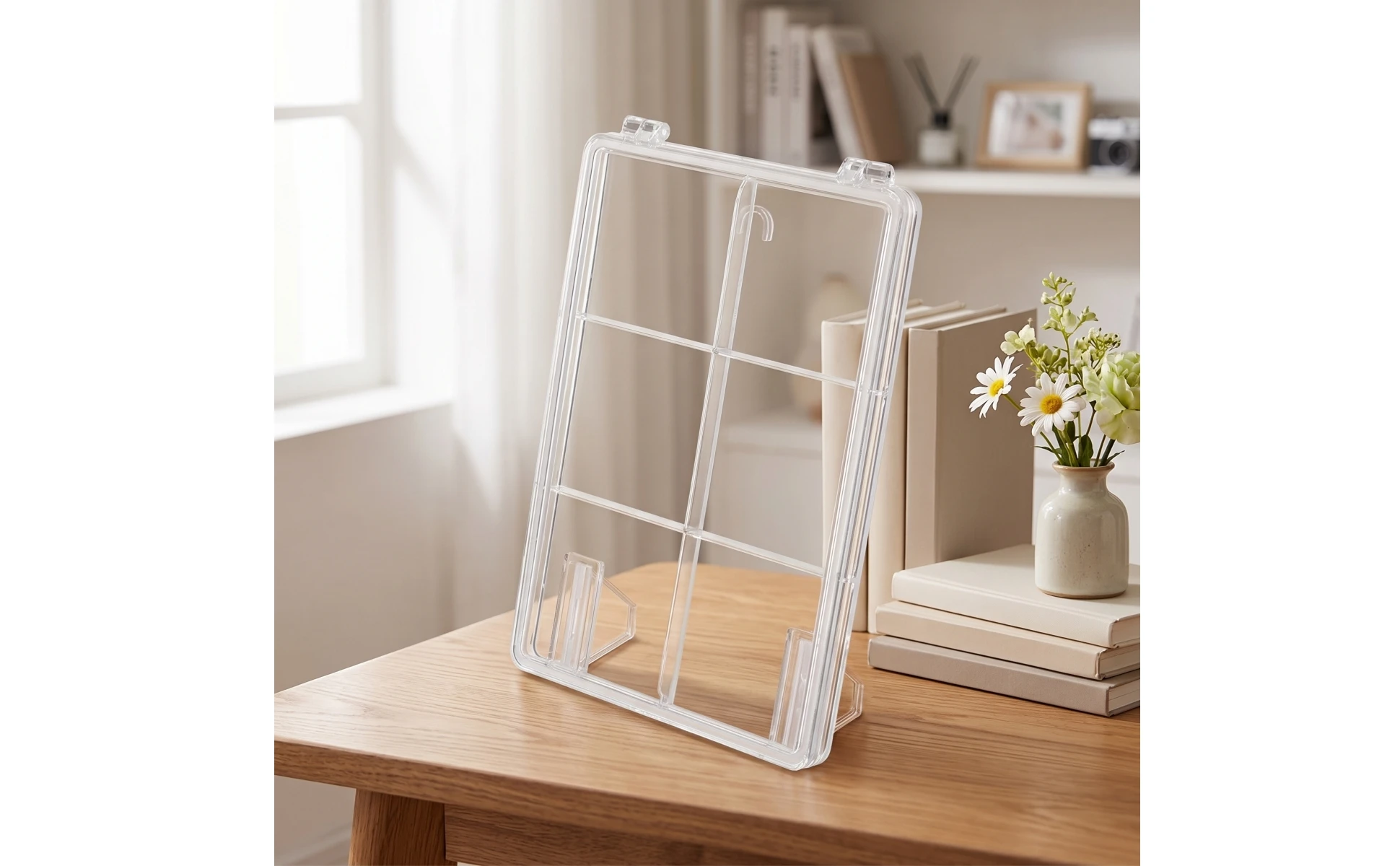 Tabletop Display Case with Compartments Transparent Acrylic Display Case with Stand Organizer Dustproof Sturdy for Collectors