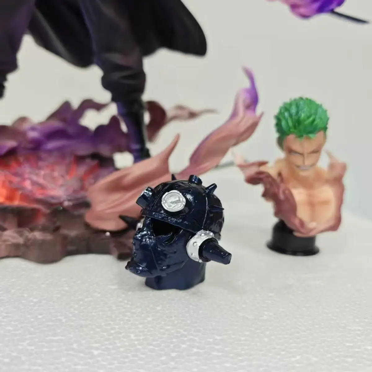 28cm/11.02inch One Piece Zoro Figure Led Base Replace Heads Roronoa Zoro Pvc Action Figures Collection Model Toys Gifts view 6