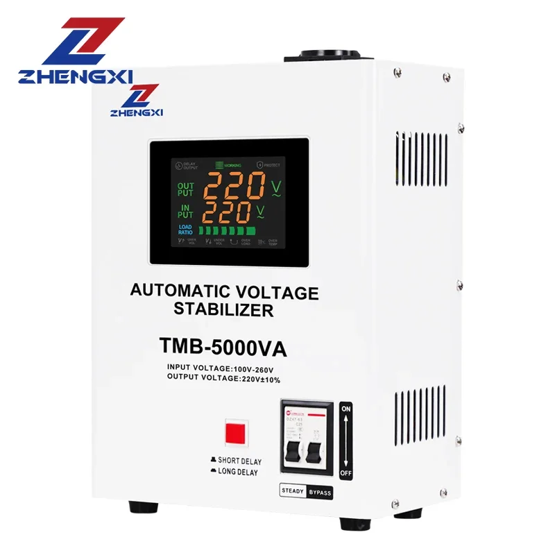 Single Phase Voltage Regulator 5KVA 10KVA Automatic Voltage Stabilizer For Home Use Automatic Voltage Regulator