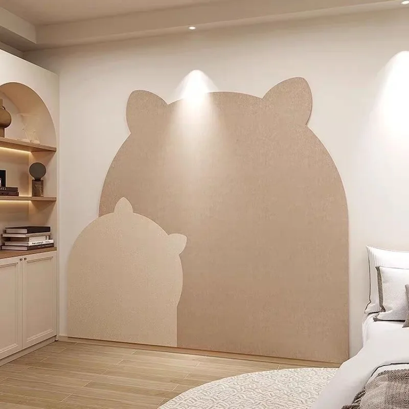 adhesive wall sticker bear three-dimensional creative cartoon wall decoration high-end background wall soft against ugly