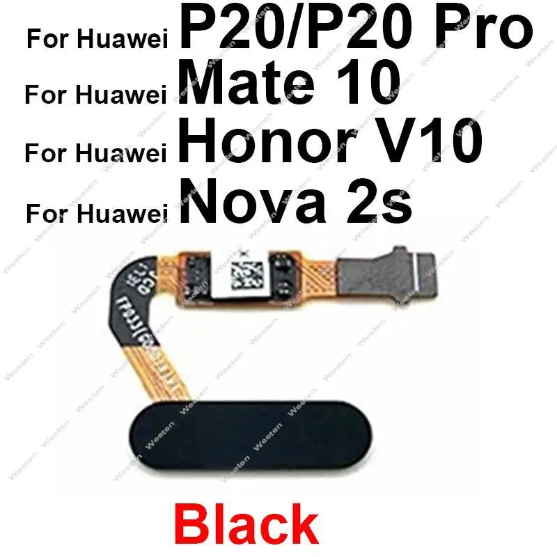 For Huawei P20 P20 Pro Mate 10 Nova 2S Fingerprint Touch Sensor Flex Cable For Honor View 10 V10 Home Return Key Flex Ribbon