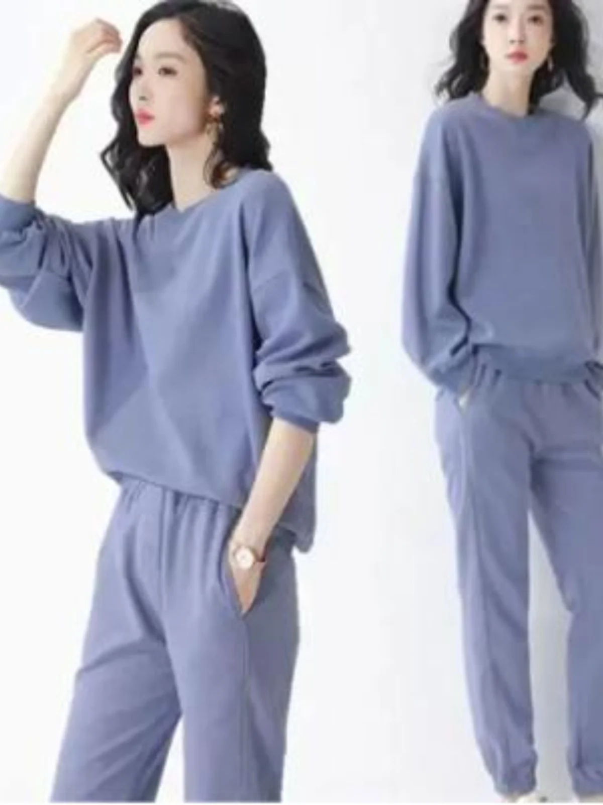Casual Sportswear Set for Women plus Size Fashionable Long Sleeve round Neck Sweatshirt Running Suit Two Piece Set Spring Autumn
