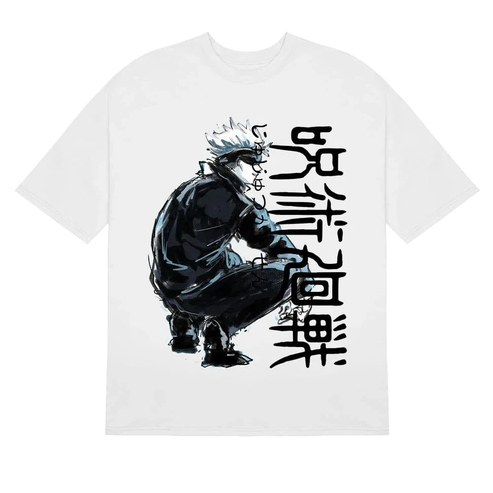 

Jujutsu Kaisen Gojo Satoru Harajuku Summer T-Shirt Vintage Streetwear Men's Cotton Oversized Loose Women's Short Sleeve Unisex