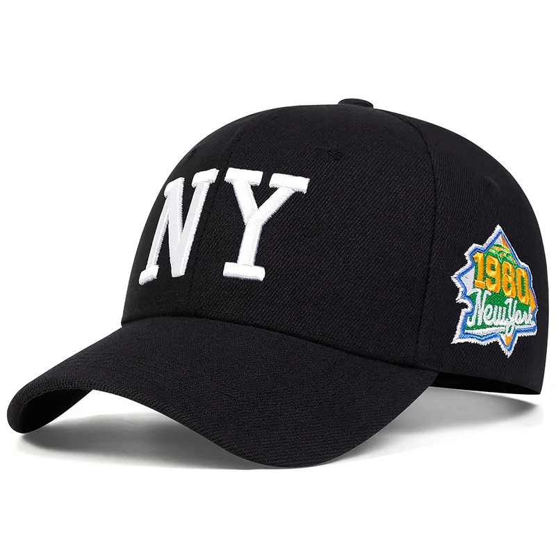 NY Baseballkappe mit Buchstabenstickerei, Baumwolle, verstellbare Snapback-Kappe, für Erwachsene, Herren, Hip-Hop-Trucker-Kappe, Gorras – Detail 4
