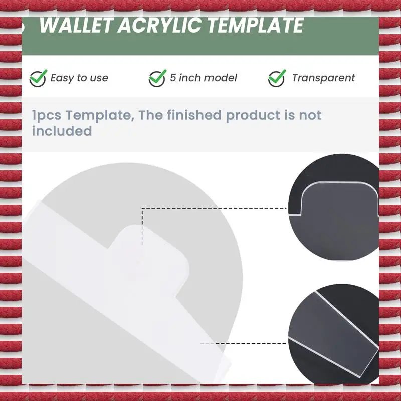 A97G Кошелек Акриловый шаблон Кошелек Кожаный узор Акриловый кожаный узор Кожаные шаблоны для сумок