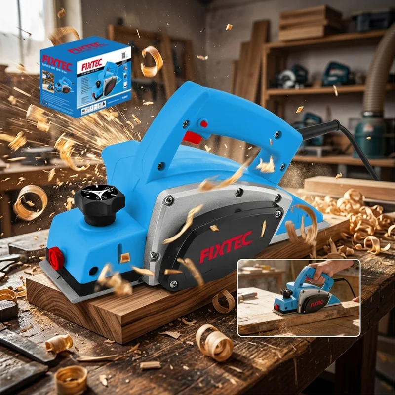 500W Electric Hand Planer 82mm Width 0-1mm Cutting Depth Portable Woodworking Surface Planing Tool