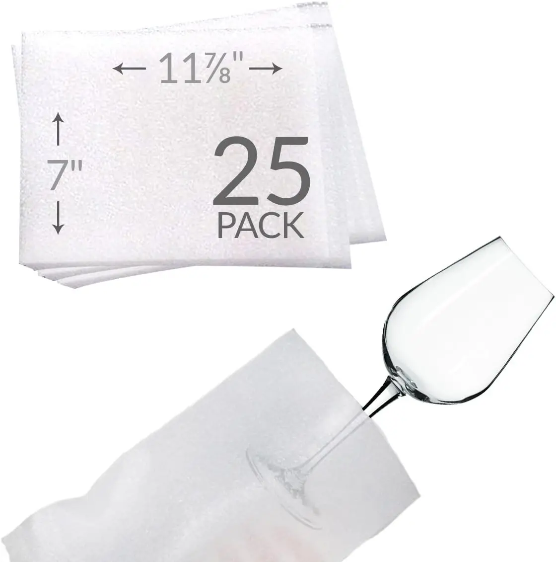 

7x11.9 Inch Foam Pouches for Glasses (25 Pack), Cushion Bags for Moving, Storage & Shipping
