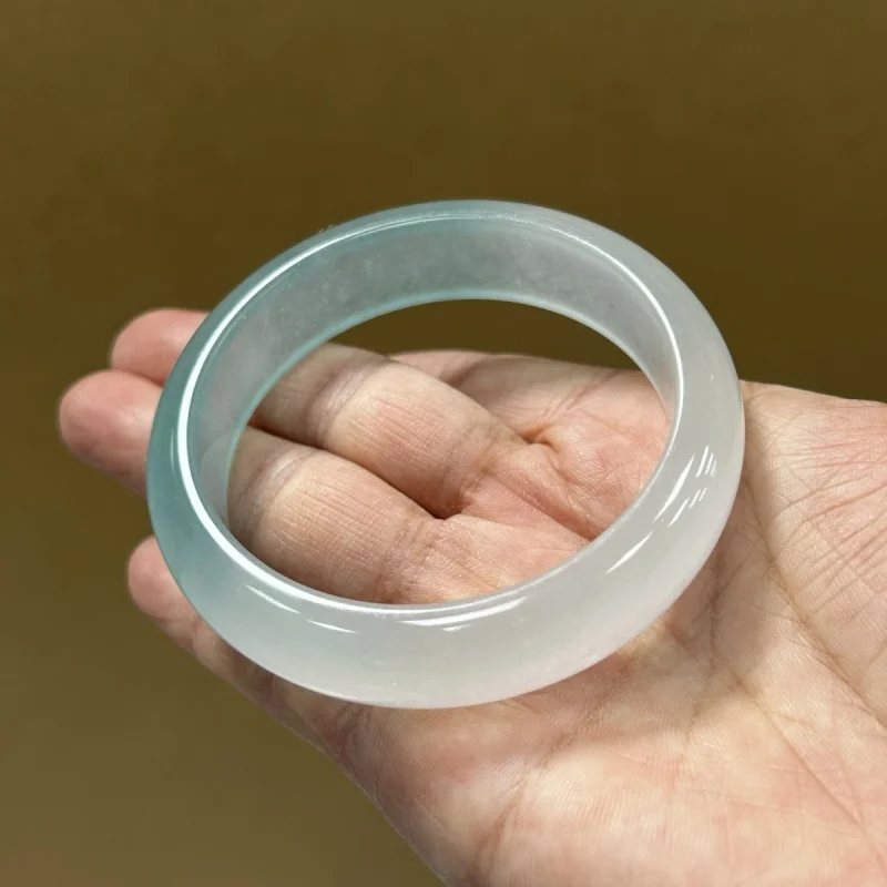 

Ледяной тип, новый бирманский лед, прозрачный браслет цвета жадеита, нефритовый синий водный прозрачный водный женский белый лунный свет, натуральный подарок