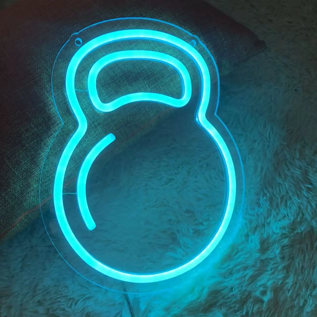 Kettlebell Neon Sign Wall Art Gym Decor Fitness Kettlebell Design Exercise Motivation  Kettlebell Light