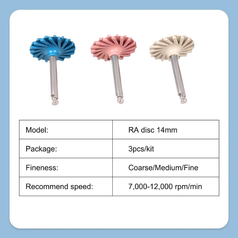1 PC Blue Box Silver Handle Polishing Wheel Dentures and Dentures Polishing Dental Consumables Set of 3