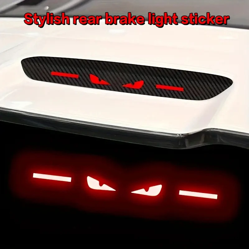 Rear Brake Light Decorative Sticker – Luminously Designed With Devil Eye Pattern, Suitable For Newly Launched Vehicles