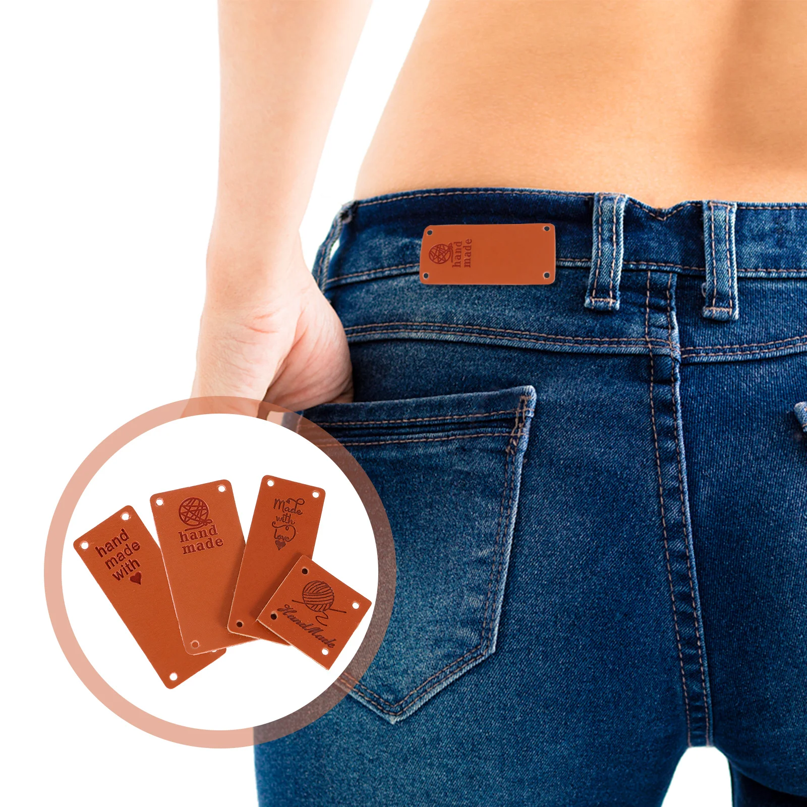 

80 шт., бирка для джинсов, этикетка для одежды, сумка для рукоделия, кошелек, шляпа, аксессуары для вязания, индивидуальная тисненая бирка