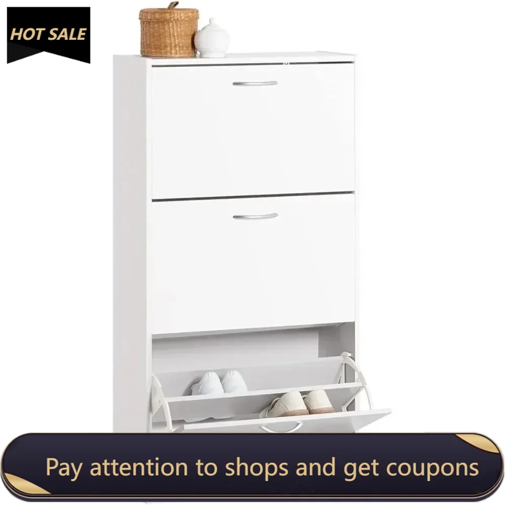 

Freestanding Shoe Rack Cabinets for the Living Room Cabinets White Shoe Cabinet With 3 Flip Drawers Entrance Hall Furniture Home