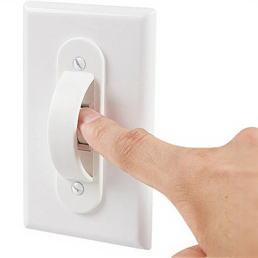 ABS Wall Switch Cover Plate Pack of 8 for Household Safety Against Accidental Switching White Transparent 8.1 2.5 2.2cm