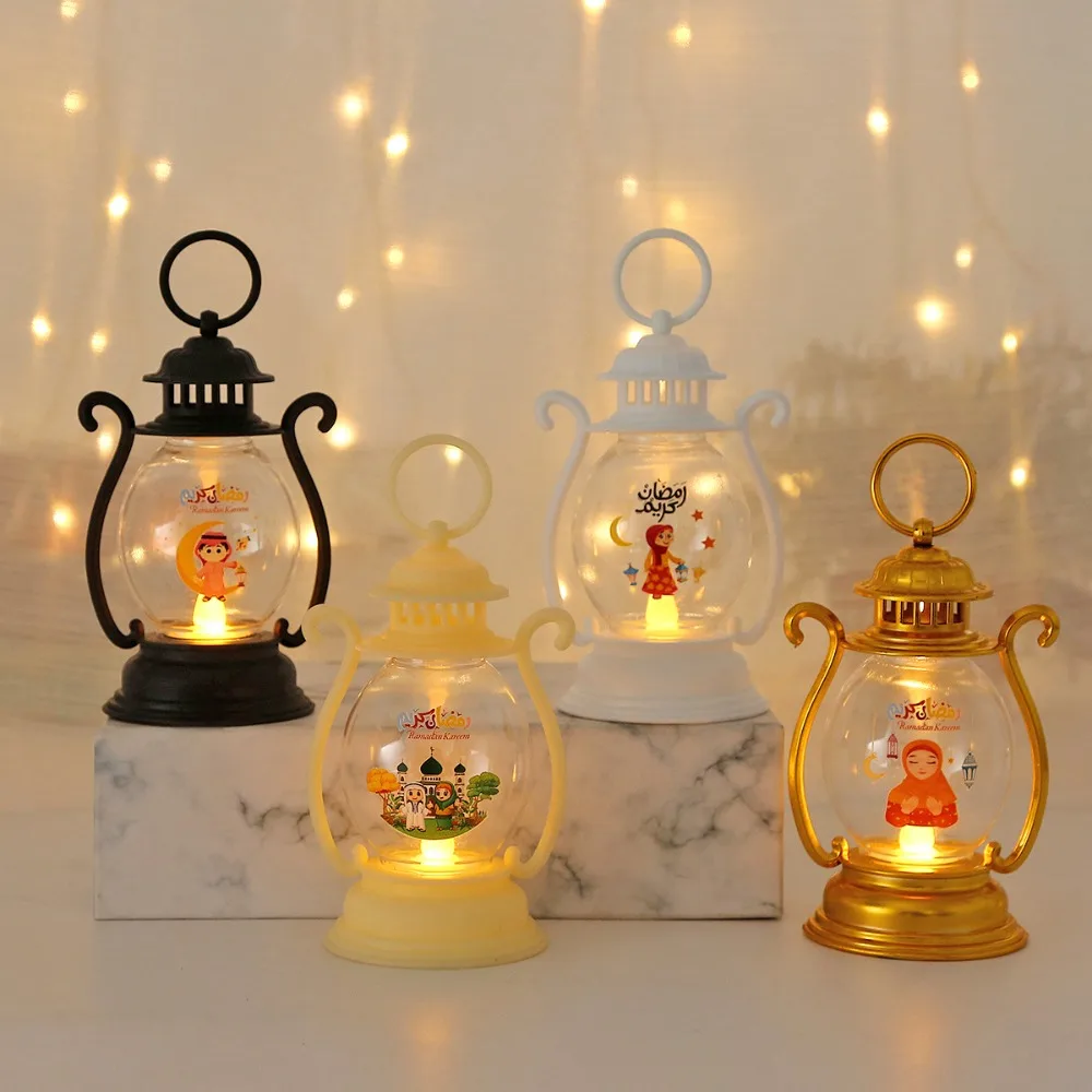 Estrela da lua Ramadan Kareem Lanterna LED, muçulmano islâmico, Eid Al-Fitr, Luz do presente, Eid Mubarak Ornamentos, Decoração do partido Suprimentos