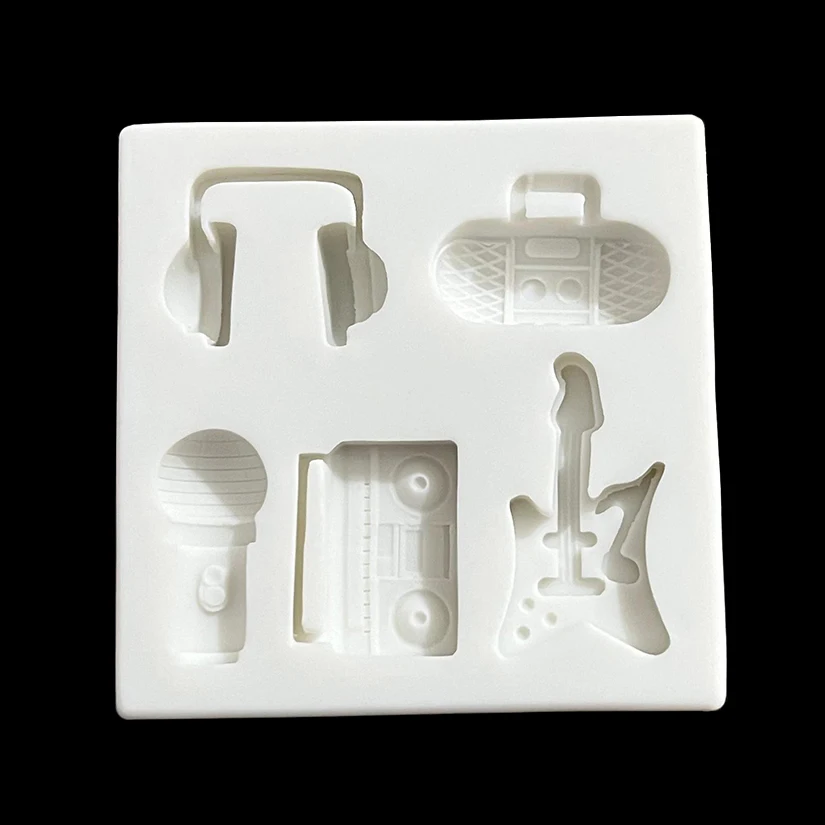 Radio Microphone Guitar Earplugs Silicone Mold Sugarcraft Fondant Cake Decorating Tools Cupcake Chocolate Baking Mold