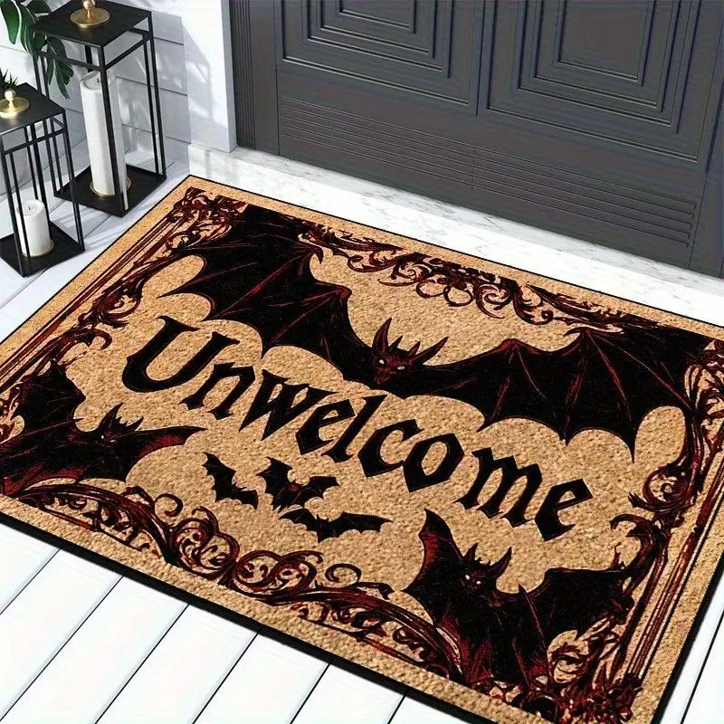 VIKAMA Halloween Thriller Door Mat, Gothic Wind Door Mat Anti slip Entrance Carpet, Home Decoration at the Entrance