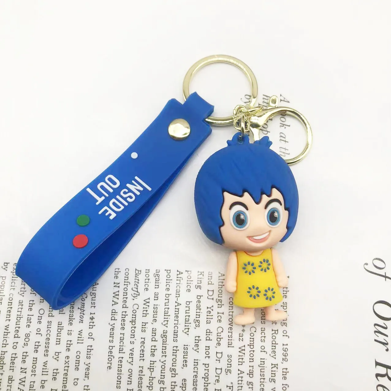 Disney Inside Out Inside Out Keychain Mind Wars Sad Emotions Men's Car Key Pendant