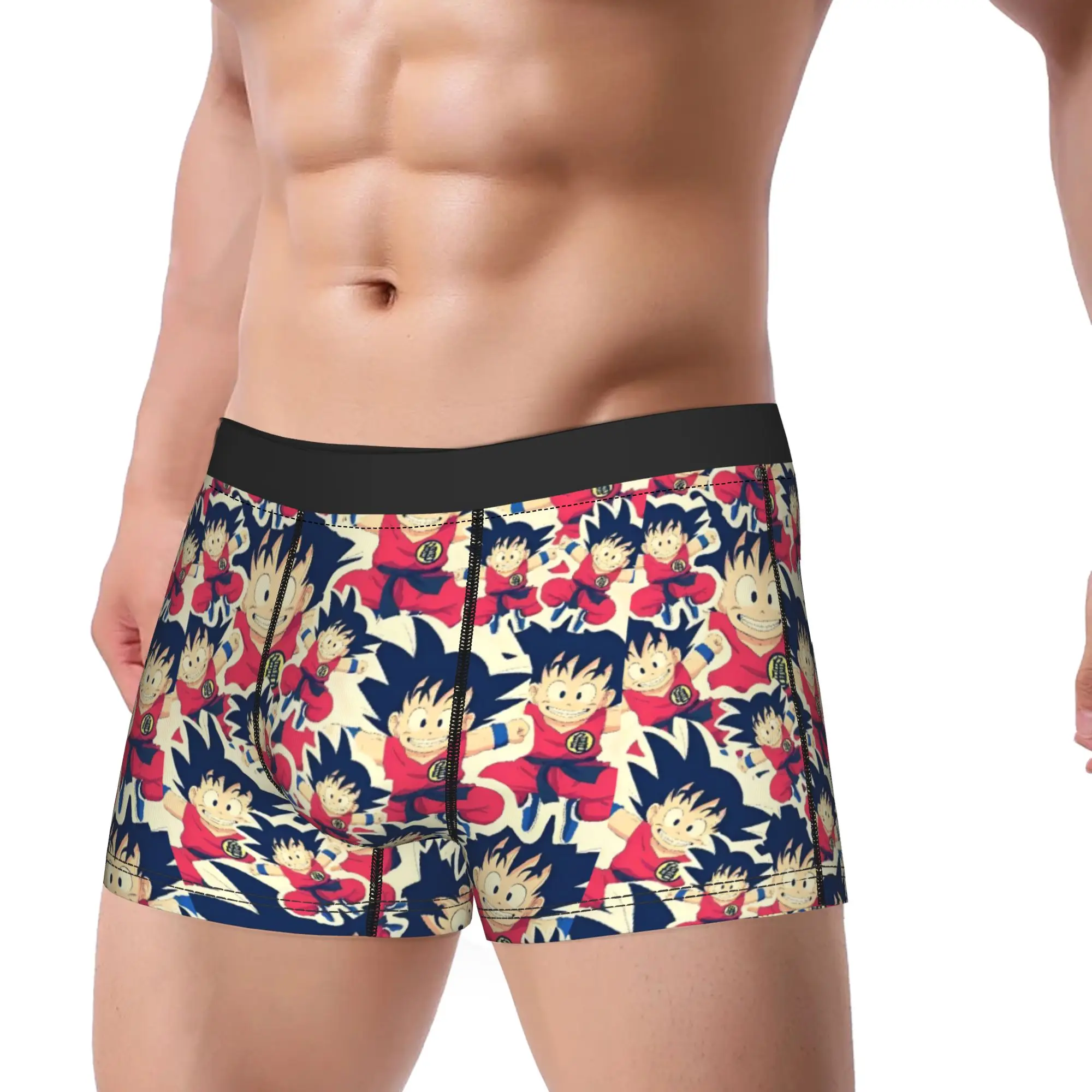 

Men Dragon Ball Z Goku Pattern Boxer Briefs Shorts Panties Polyester Underwear Male Sexy Plus Size Underpants