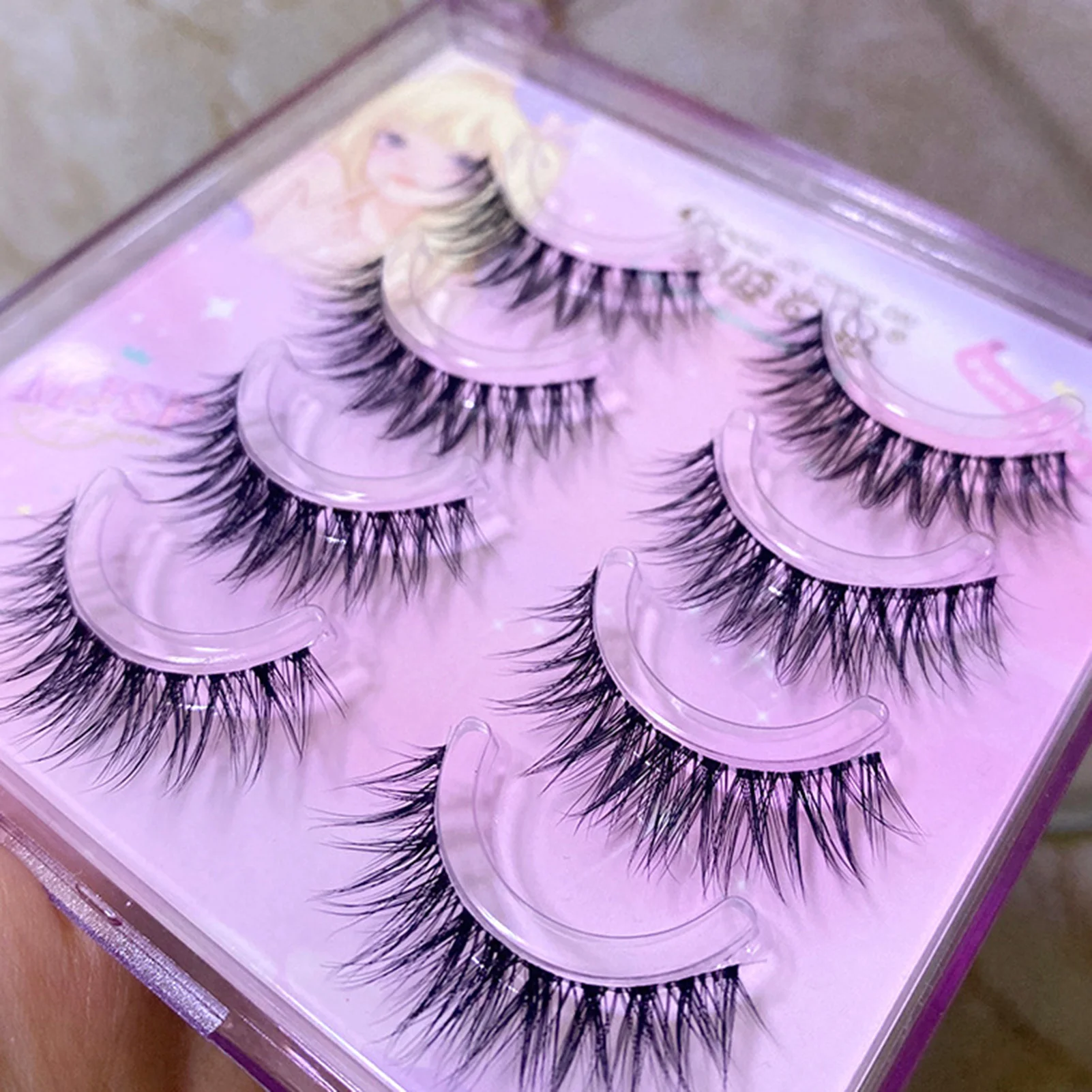 3d falso vison cílios postiços tiras completas macio natural estilo europeu fofo grosso extensões de cílios para mulheres maquiagem diária