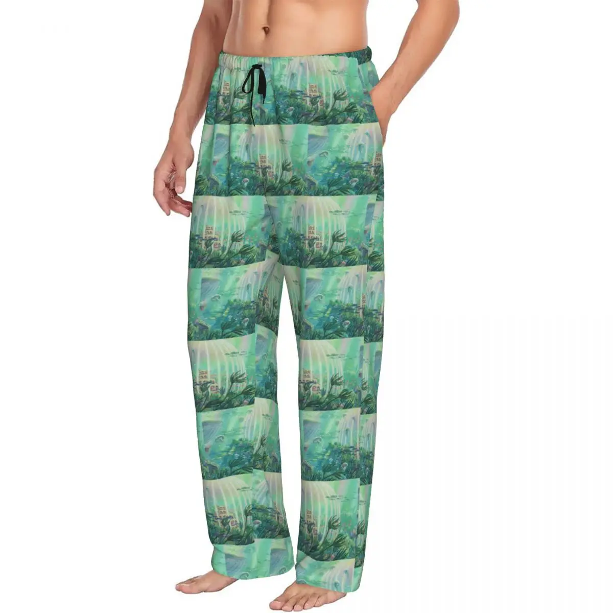 

Custom Ponyo Painting Anime Underwater Men Pajama Pants Lounge Sleep Sleepwear Bottoms with Pockets