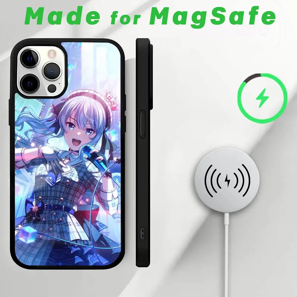 أنيمي Hoshimachi S-Suisei جراب هاتف MagSafe المغناطيسي آيفون 16 15 14 13 12 11 برو زائد ماكس شاحن لاسلكي صغير Funda