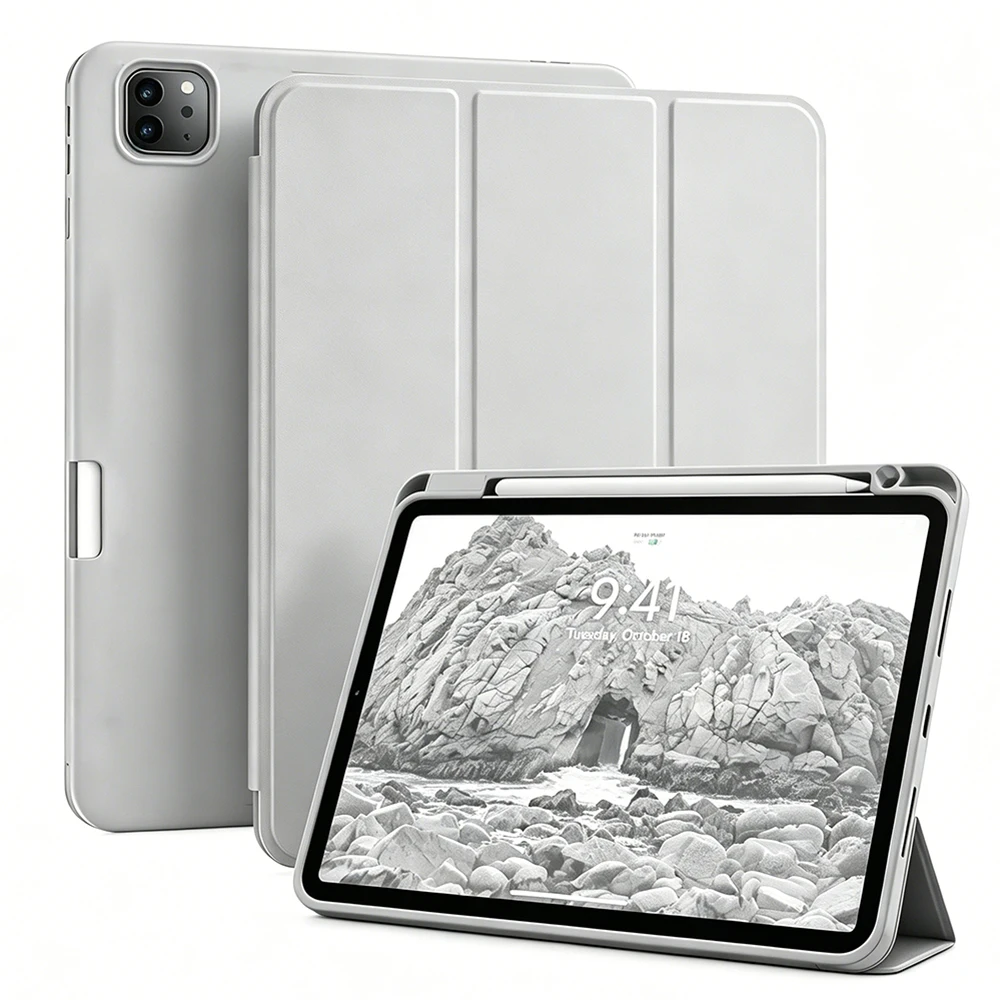 Stiftetui für Apple iPad Air Pro 10.9 11 12.9 13 M2 M3 M4 M5 2024 2025 8. 9. 10. 11. Generation, Magnetische Flip Smart Cover
