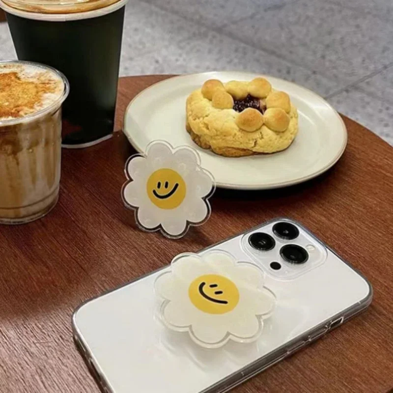 Korea Cute Funny Bear Sunflower Bracket Phone Grip Tok Cartoon Griptok Holder Ring for IPhone 14 Accessories Phone Stand Holder