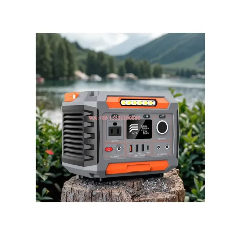 WMWMNU 300W Outdoor Portable Solar Energy Kit 220V Lithium Solar Power System with Handle Solar Generator for Home Appliances