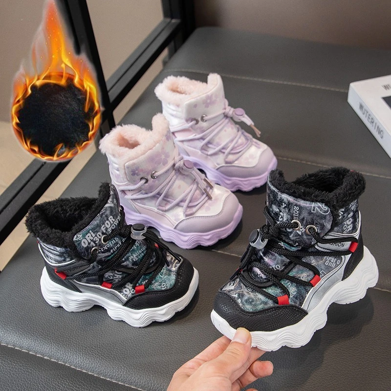 

Детские зимние сапоги для детей от 3 до 18 лет, утепленная обувь с мягкой подкладкой для мальчиков и девочек, большая хлопковая обувь, мягкие короткие сапоги для мальчиков, детская теплая хлопковая обувь