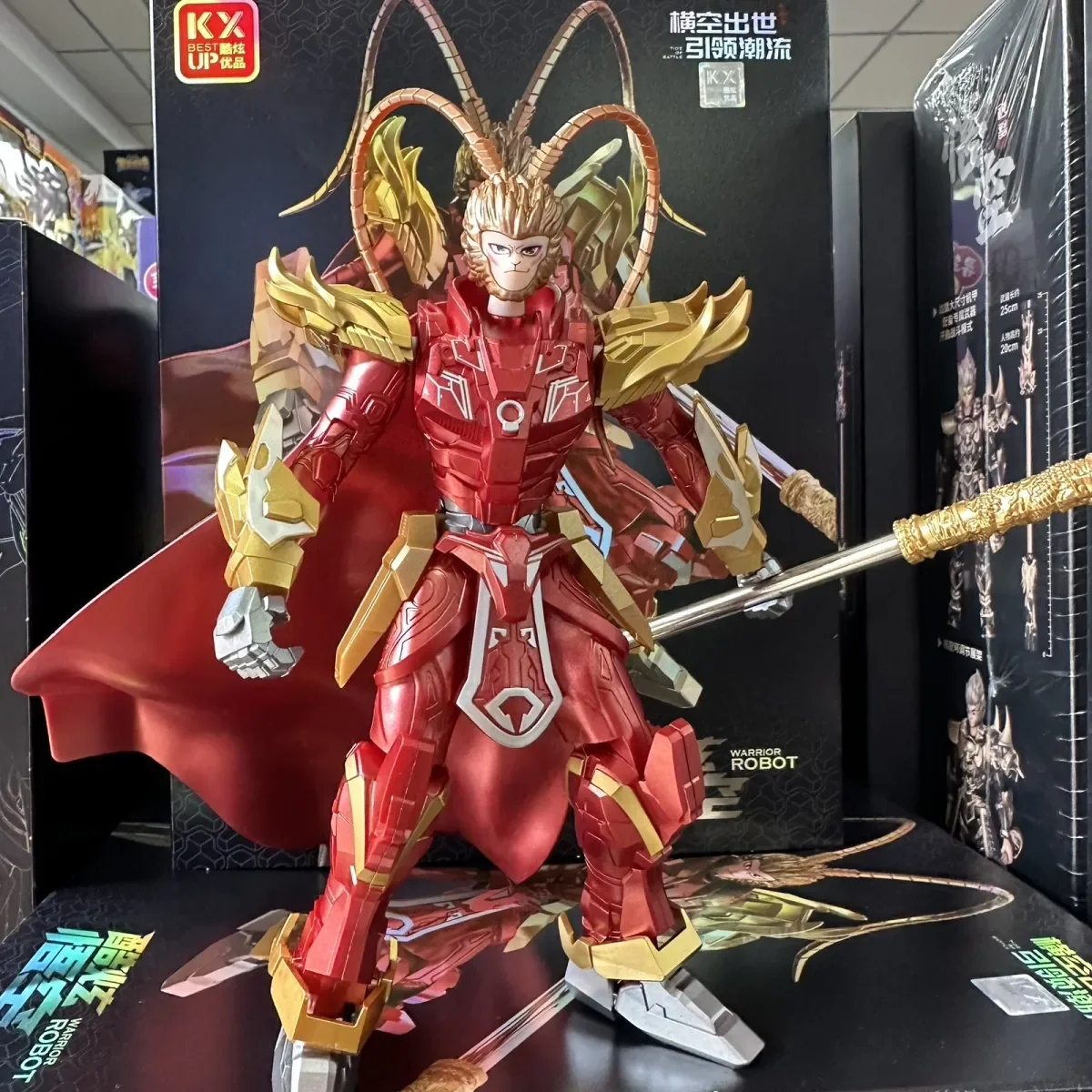 

Cool Black Myth Wukong Handmade Model Toy Mech Mobile Doll Gold Hoop Stick Qi Tian Da Sheng Children'S Ornament Boy Gift