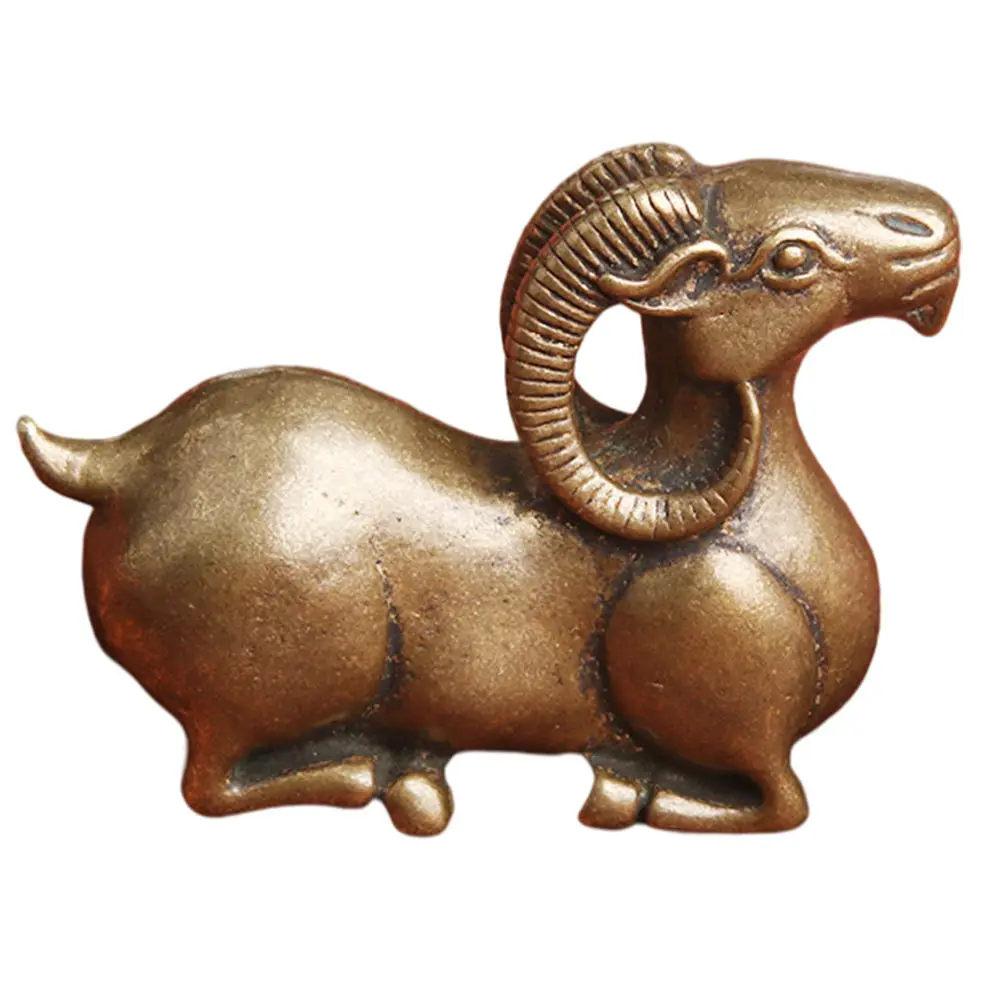

Brass Goat nament Chinese Brush Rack Calligraphy Pen Writing Support Desk Accessory Storage Decor Gift
