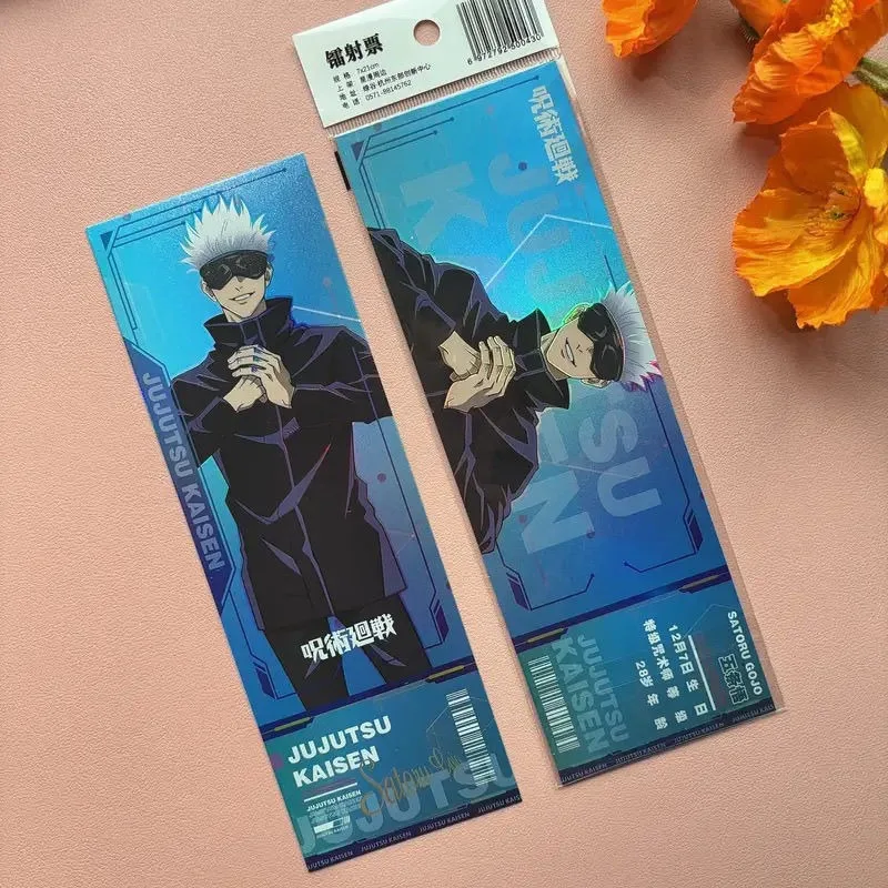 Jujutsu Kaisen Gojo Satoru Itadori Yuji animation peripheral laser ticket creative double-sided hot stamping bookmark stationery