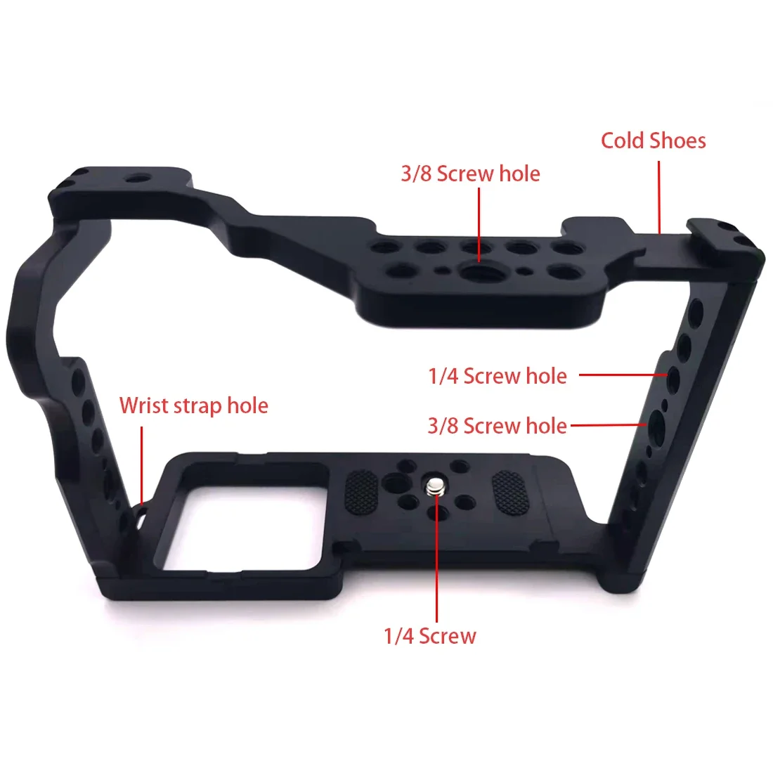 SZpowerwin Camera Cage for Panasonic GH5 GH5S GH5II Camera Cage with Cold Shoe Mount Arri 3/8 Hole Arca Quick Release Rail