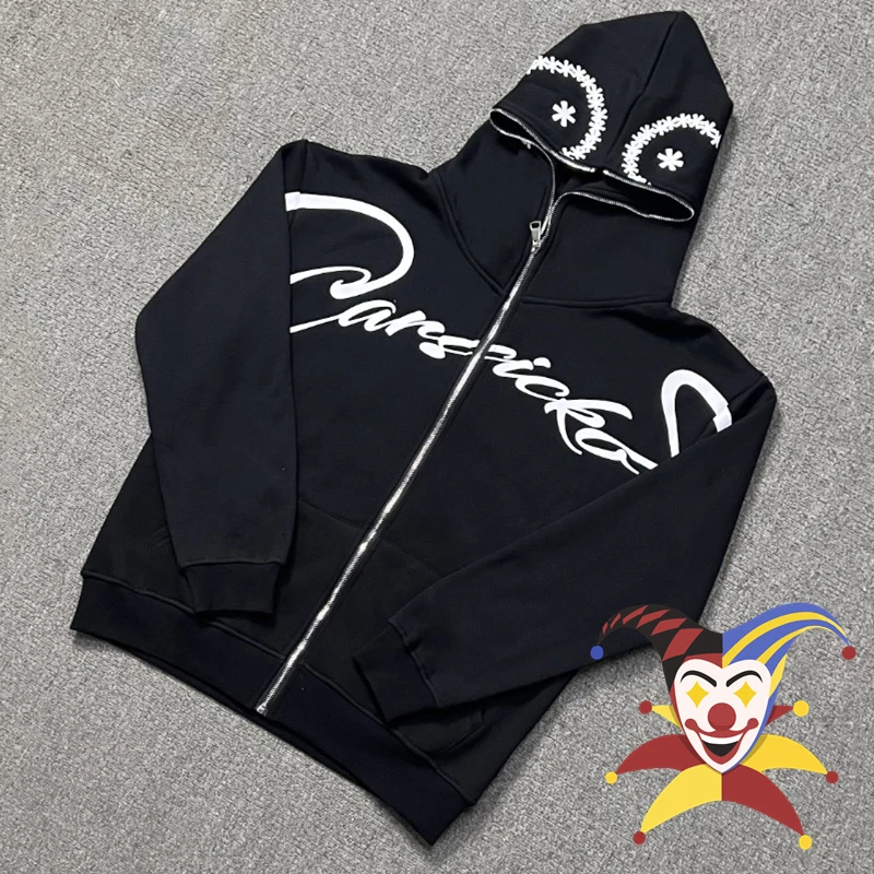 

Carsicko London Full Zip Fleece Hoodie 1:1 Best Quality Hooded 2024fw Oversized Black White Blue Pullover