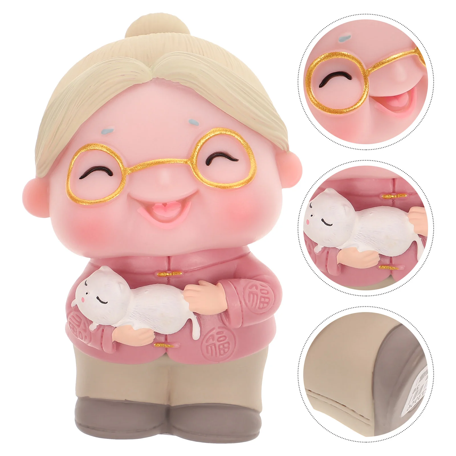 

Cake Decoration Ornaments Party Supplies Birthday Decorations Desktop Old Woman Statue Cupcake Topper Vinyl Elderly