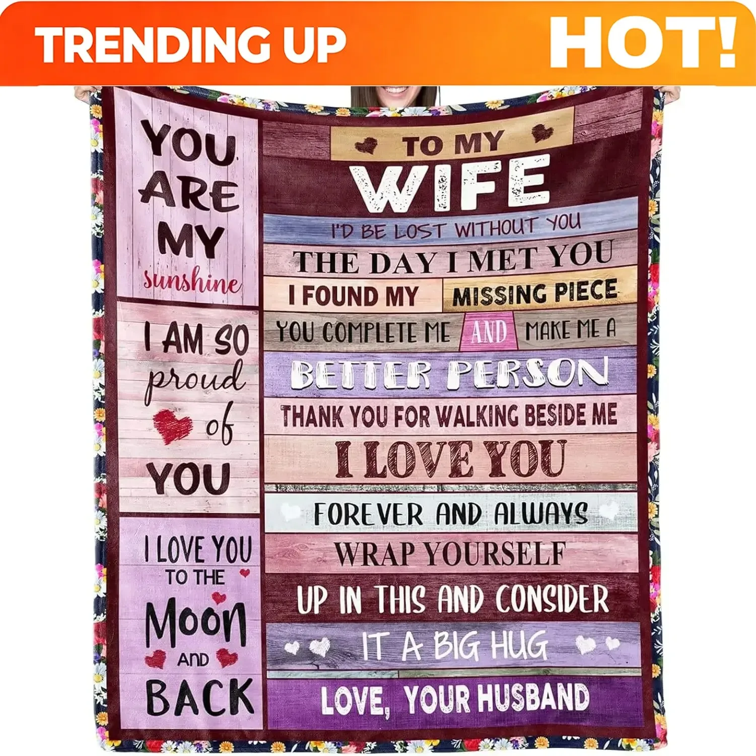Customize [mothers day gift ideas] Blanket Gifts for Wife Romantic Anniversary Birthday Gifts for Wife Her I Love You Presents f
