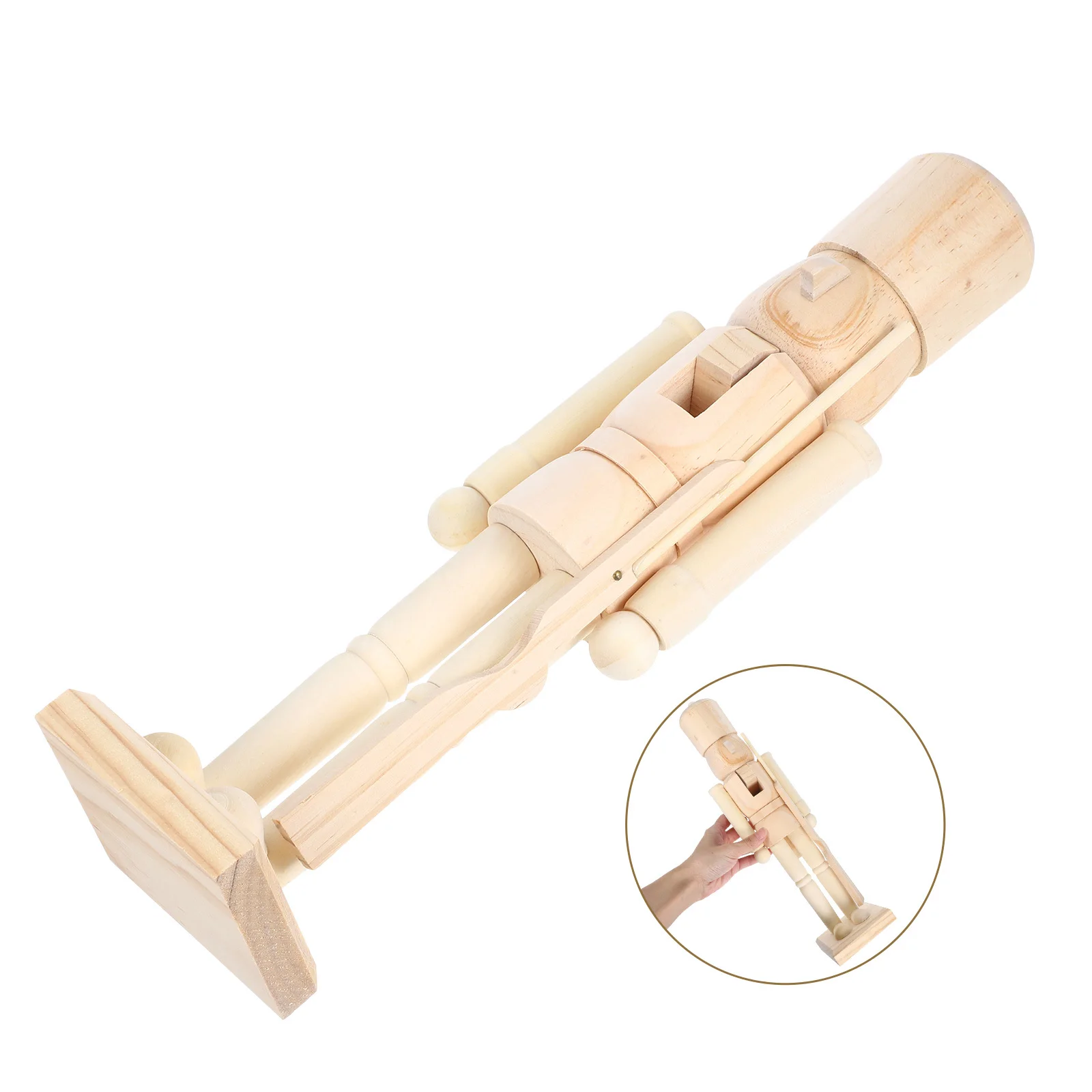 

Unpainted Wooden Nutcracker Classic DIY Blank Craft Nutcracker Ornament DIY Walnut Soldier Decoration Xmas Christmas Decoration