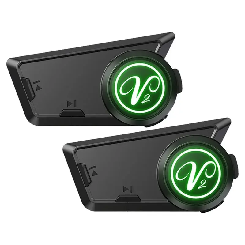 IPX5 Waterproof V2 Motorcycle Helmet Bluetooth Intercom Headset 6.0, 520M Range, Two-Way Communication Noise Reduction