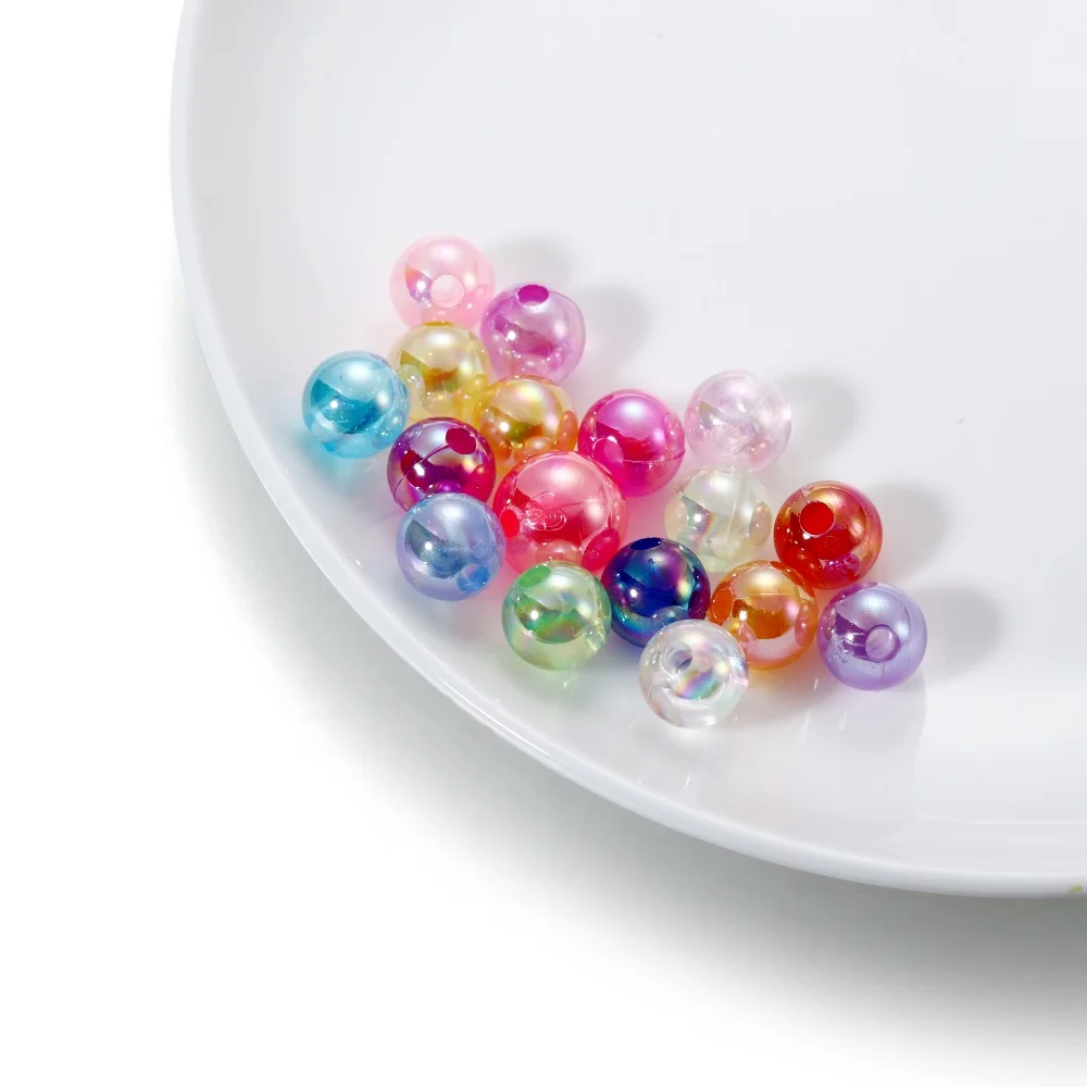 6-12mm gemischte Farbe Kunststoff ab Perlen lose Abstands perlen hand gefertigte Perlen für DIY Schmuck machen Armband finden Zubehör