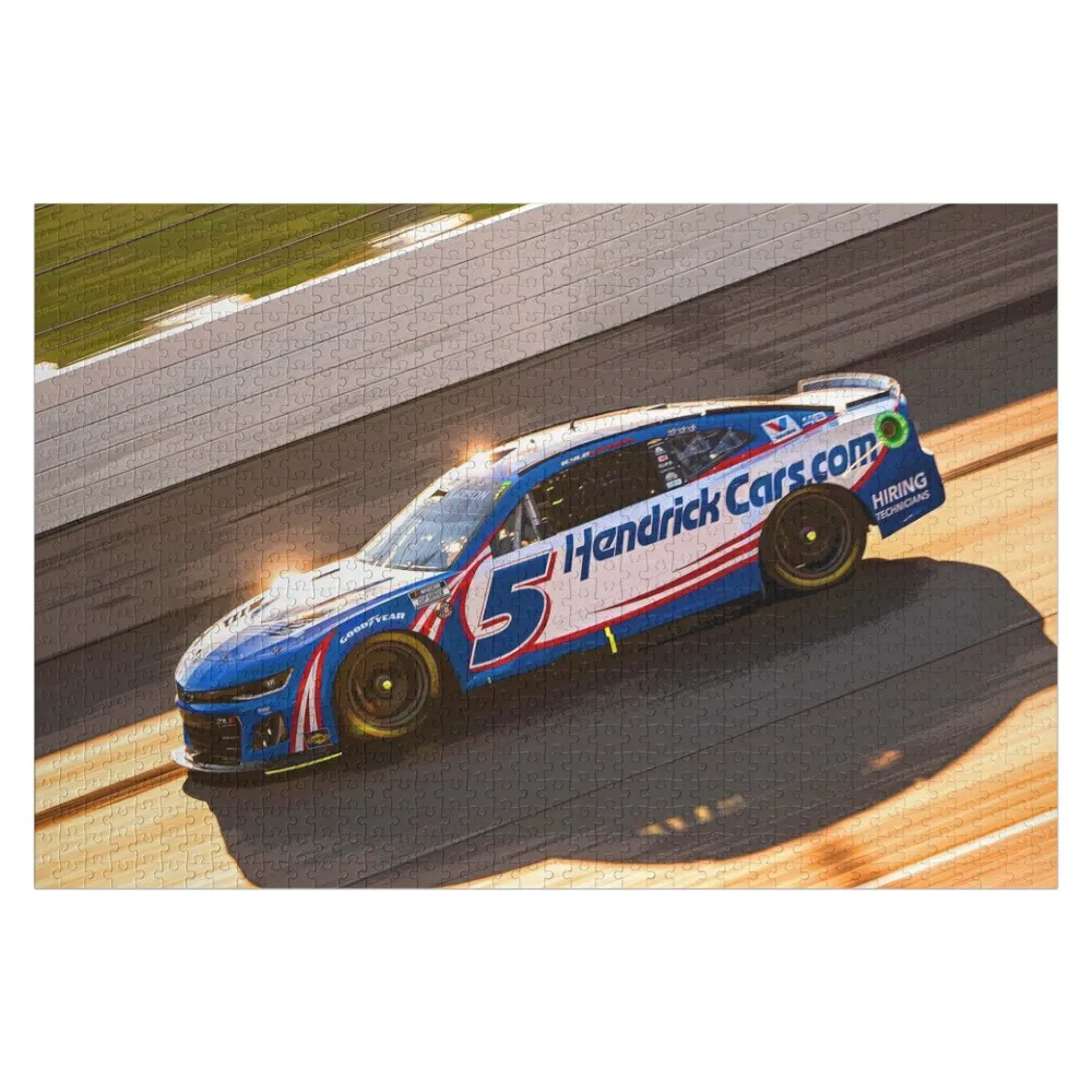 

Kyle Larson racing his 2024 Nascar Cup Car abstract Jigsaw Puzzle Personalized Personalized Kids Gifts Puzzle