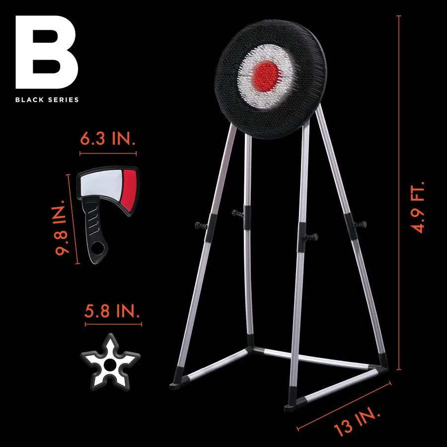 Deluxe Steel Frame Axe Throw Target Game Set – Stahlrahmen für drinnen und draußen, lustige Sportaktivität, Wurfspiel, Weihnachtsgeschenk