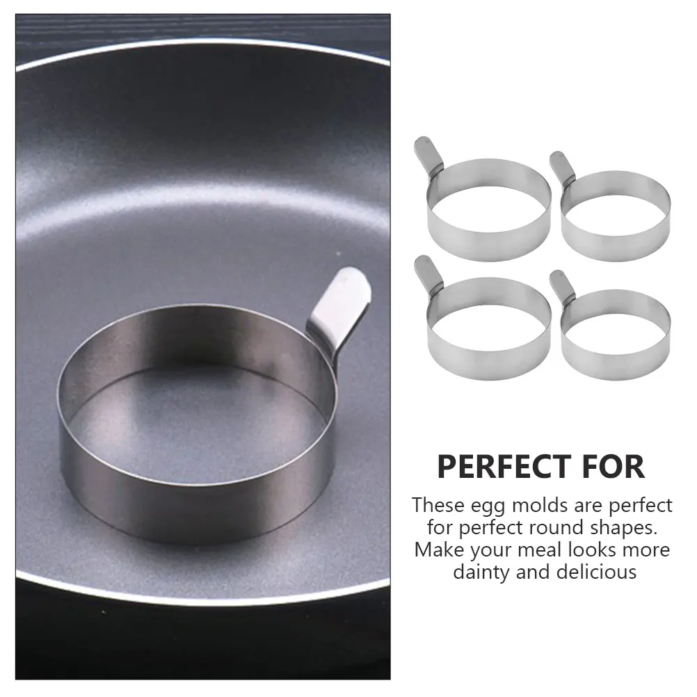 

4pcs Egg Frying Mold Stainless Steel Rings for Cooking Pancakes Eggs Nonstick Round Breakfast Tool Kitchen Gadgets