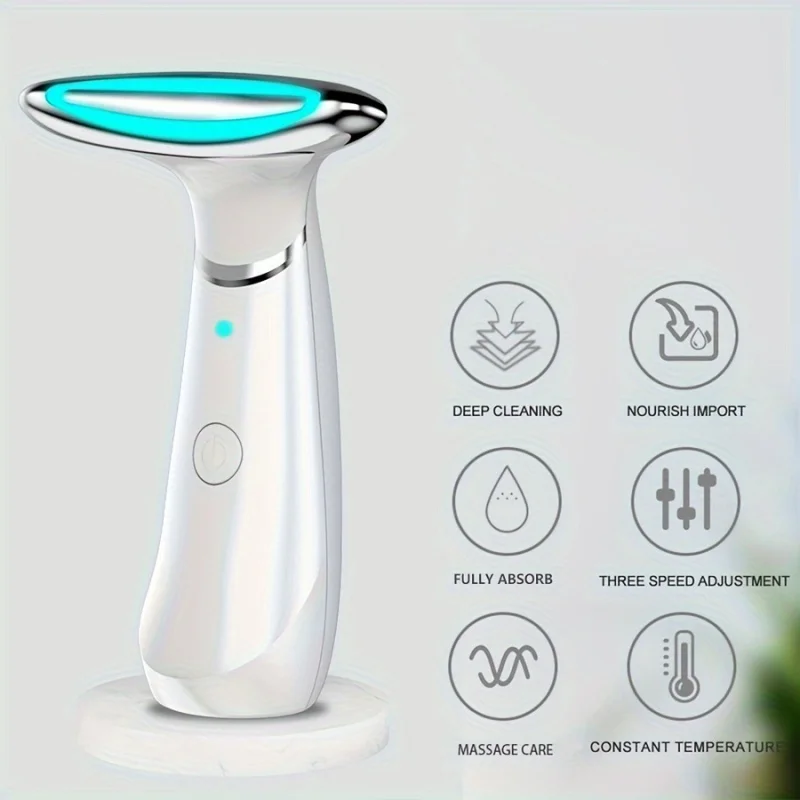 Home Multifunctional Neck Massager Seven-Color Light Vibration Massage Help For Neck Face Beauty Instrument