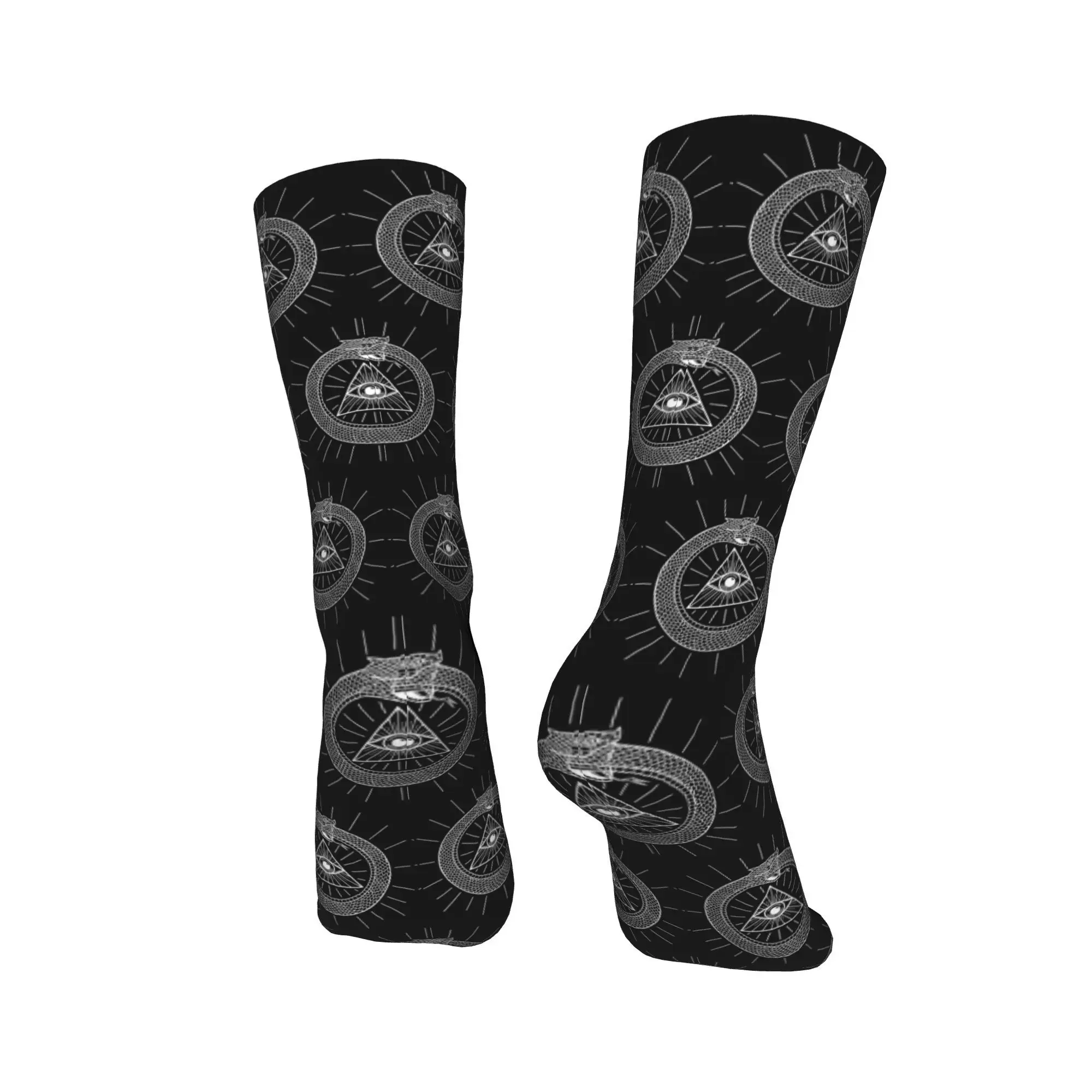 Calcetines sotéricos de Ouroboros con forma de serpiente, medias absorbentes de sudor Harajuku, calcetines deportivos de tubo medio, regalos de navidad suaves